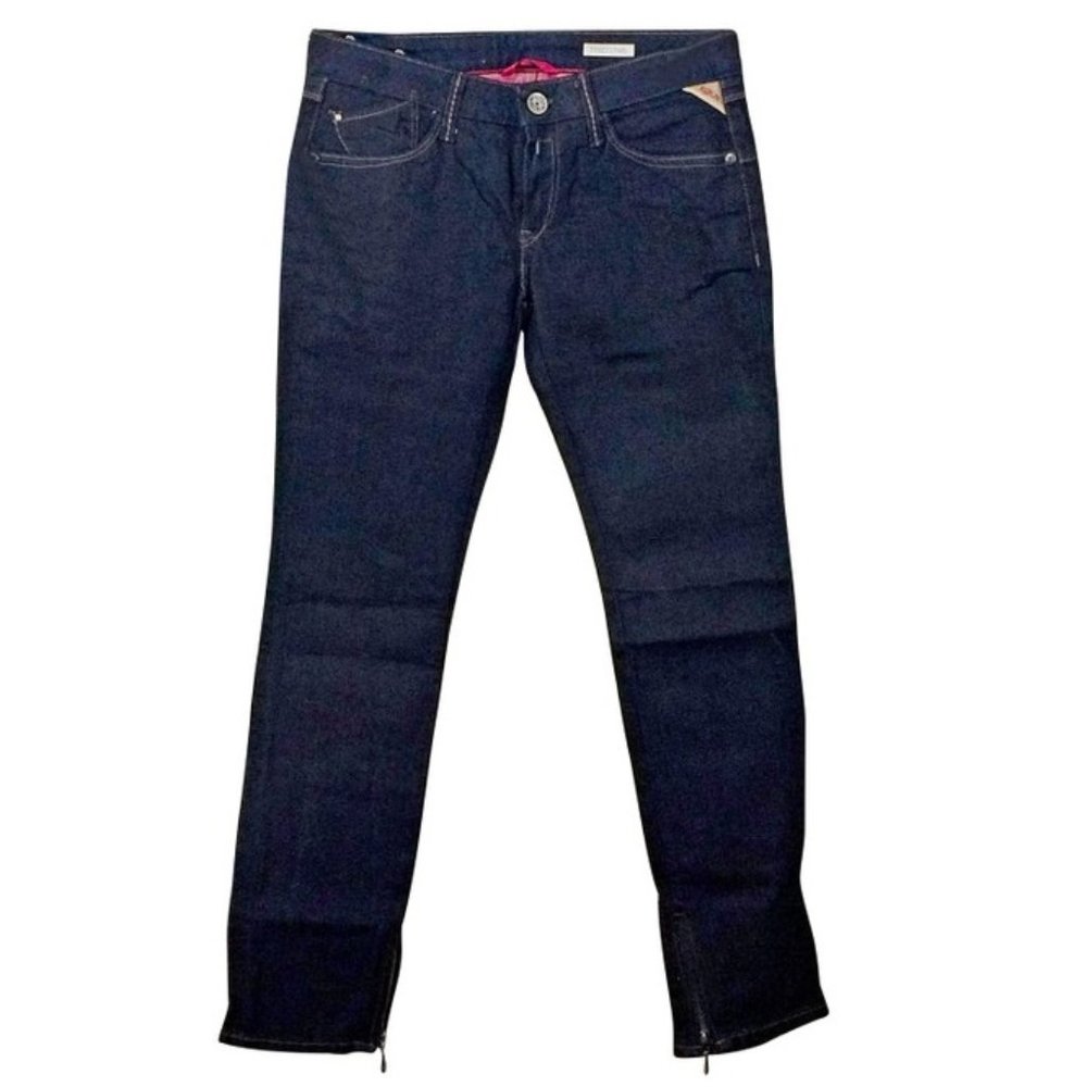 Replay women's 28 ankle zip dark navy TRACEEMAN slim jeans 28x29 (Tracy Chapman)